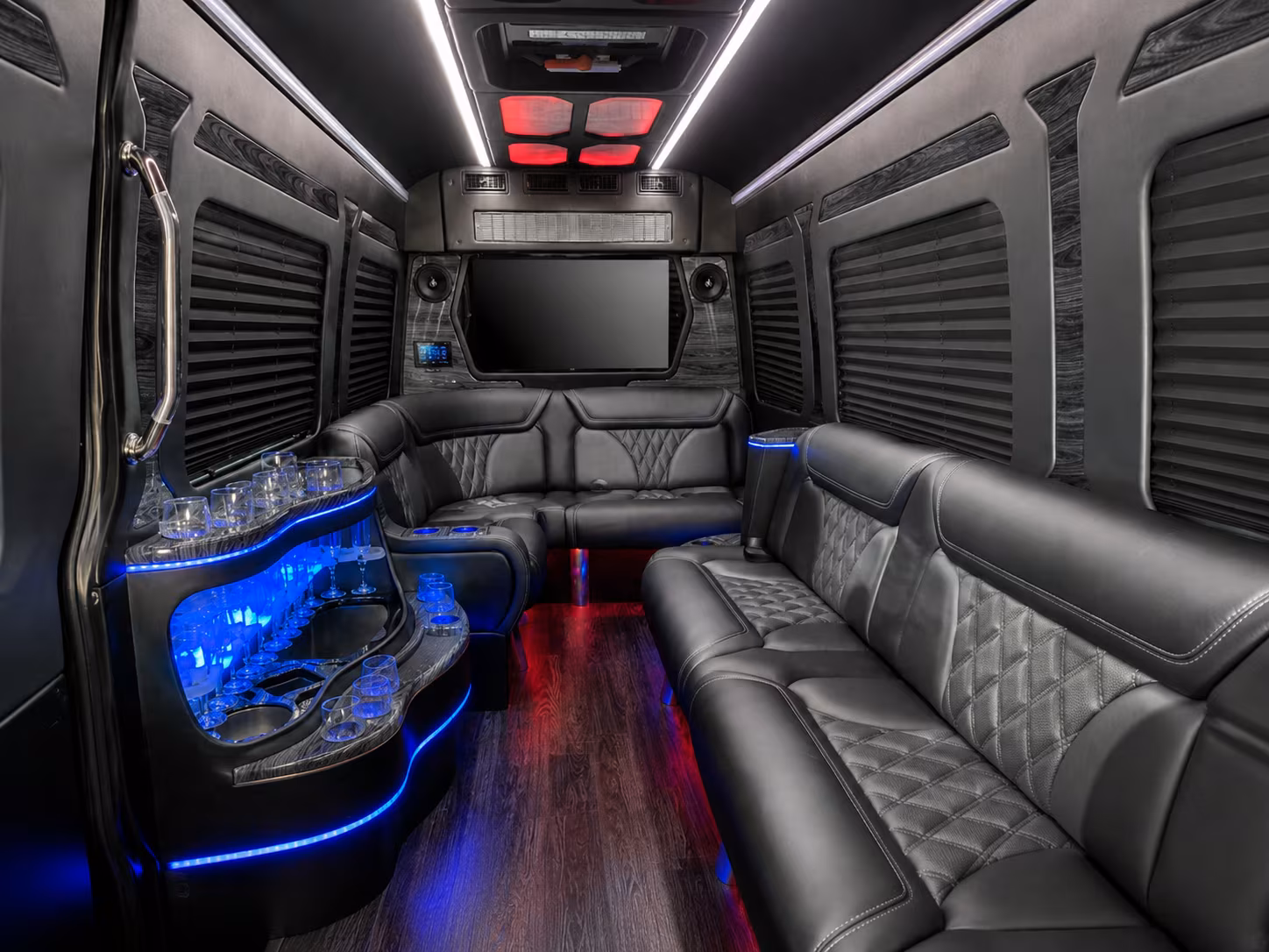 new bedford 30 passenger party bus interior
