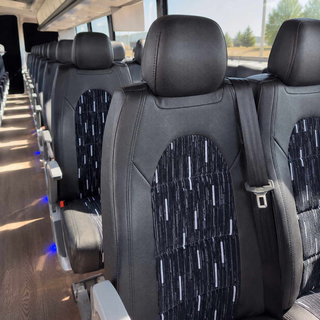 new bedford charter bus rental interior