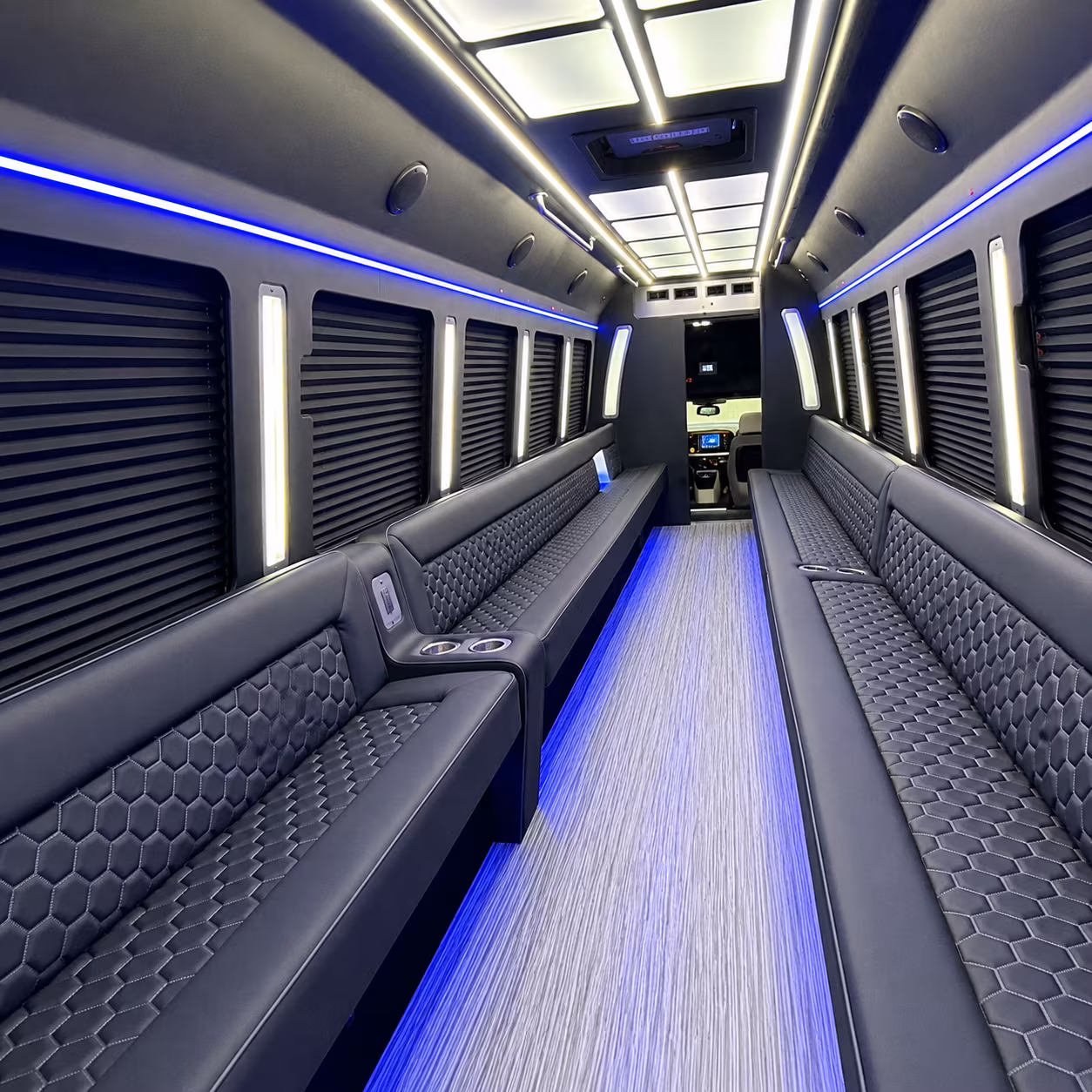 new bedford party bus rental interior